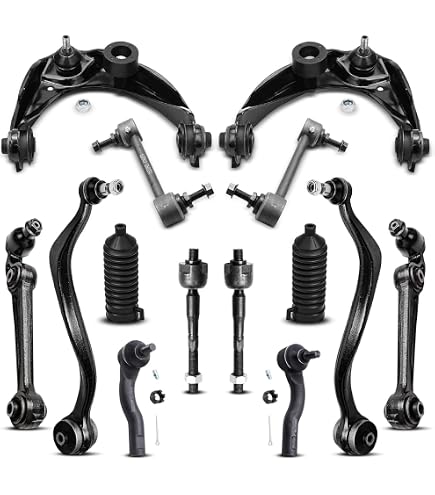 Detroit Axle 12pc Front Suspension Kit – Control Arms, Tie Rods, Ball Joints For Ford Fusion, Lincoln MKZ, Mercury Milan
