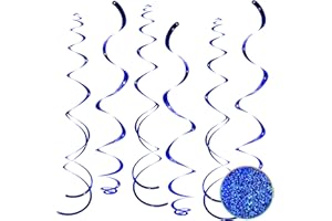 AGROKO 30 pcs Blue Hanging Swirls Decorations Swirl Party Decorations Plastic Party Streamer for Ceiling, 26"