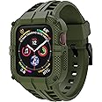 T-ENGINE Rugged Watch band Compatible with Apple Watch Series 9 Band for 45mm 44mm 42mm SE 9/8/7/6/5/4/3 for Men (45mm/44mm/42mm, Military Green)