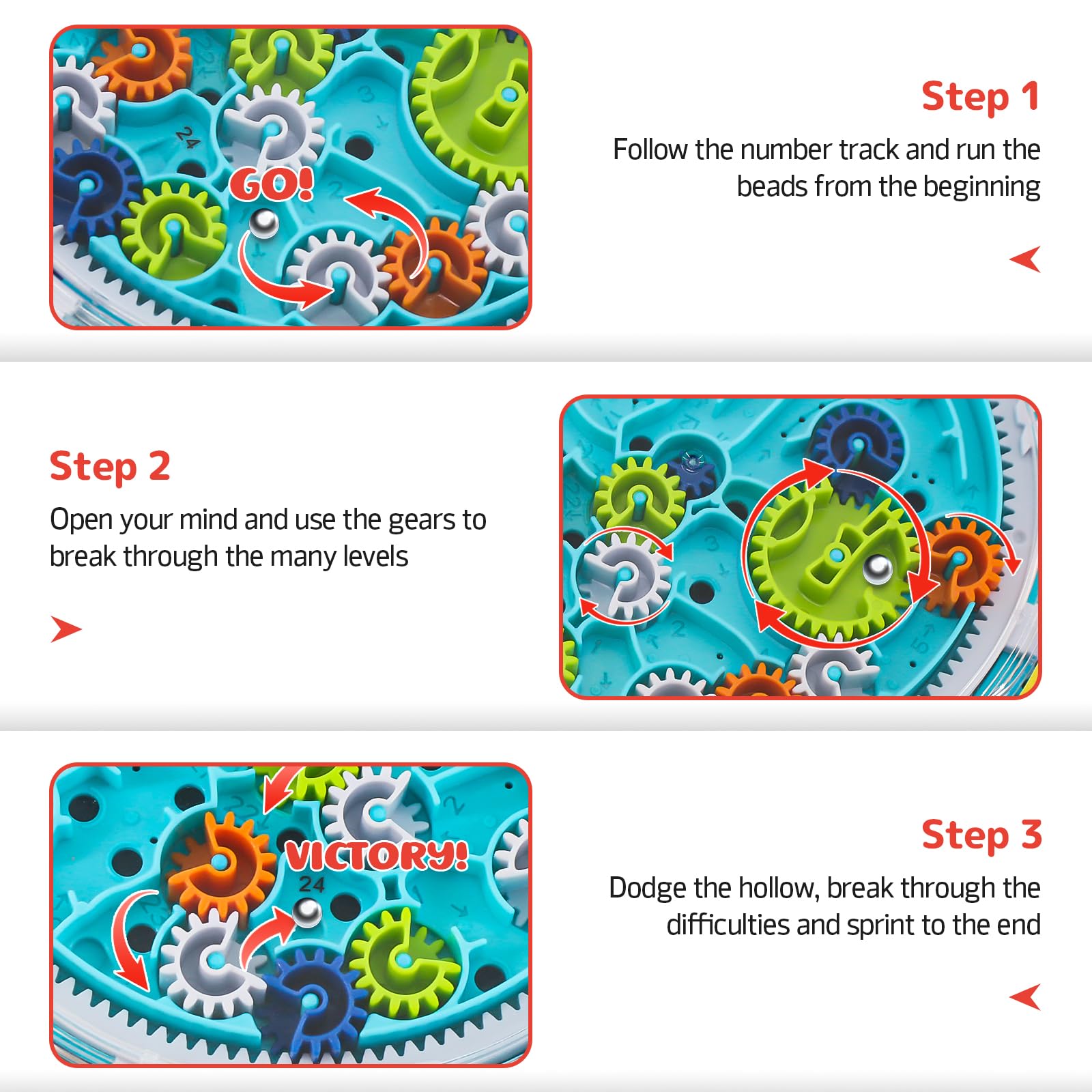 Funny Old Man Labyrinth-Puzzle-Spiele für Kinder im Alter von 4-8 Jahren, Cooles Raumschiff-Labyrinth-Spielzeug mit Zwei Stahlkugeln, Herausforderungen Spiele 6