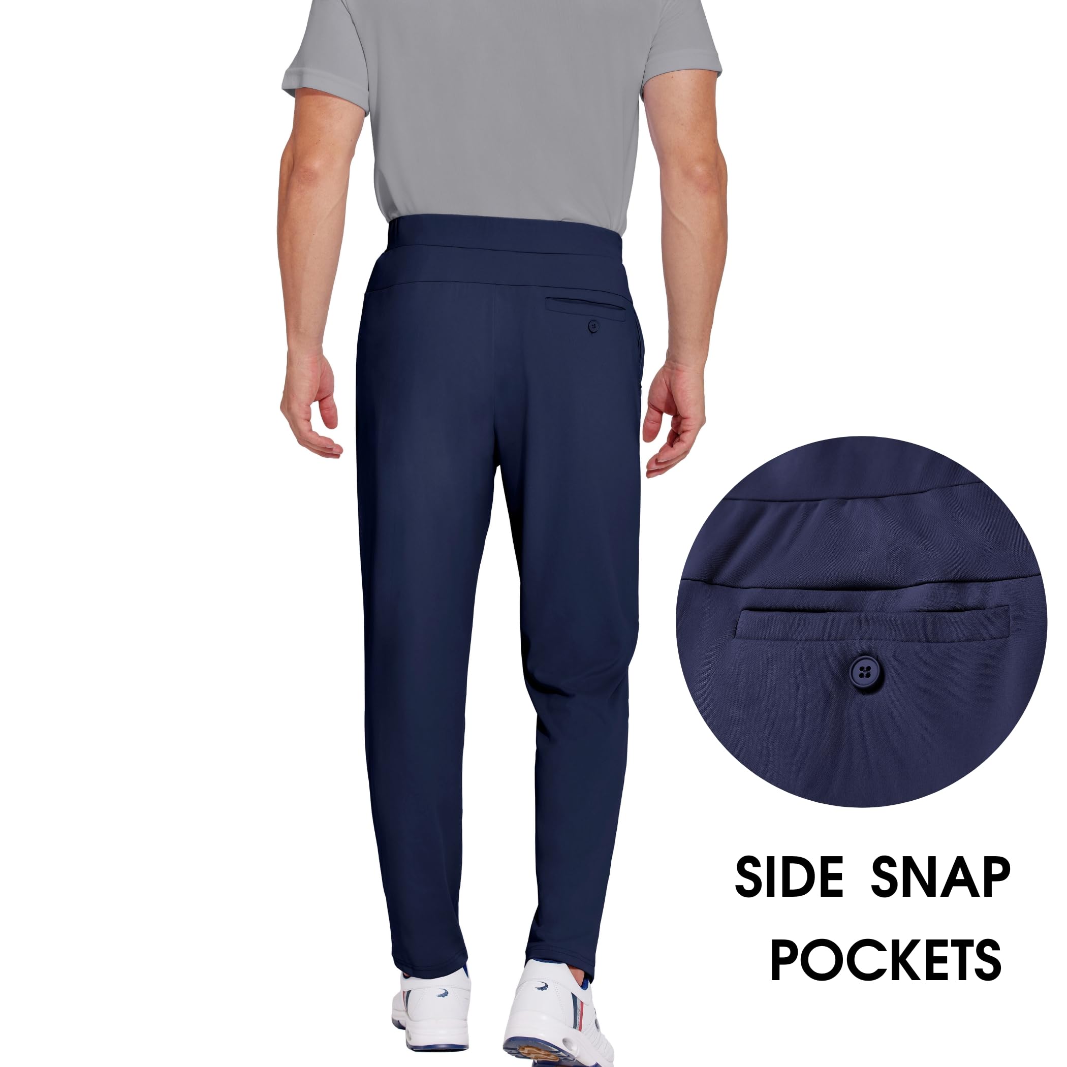 PINSPARK Men's Golf Pants UPF50+ Stretch Lightweight Quick Dry Pants Elastic Waist Pants with Zipper Pockets Joggers Workout Blue Purple