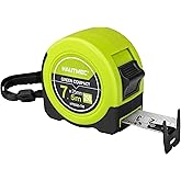 HAUTMEC Tape Measure 25ft with Fractions 1/8 &ndash; Dual Scale Metric &amp; Imperial Measuring Tape Retractable &ndash; Compact Economical for Home DIY Renovations Crafting Quick Fixes HT0325