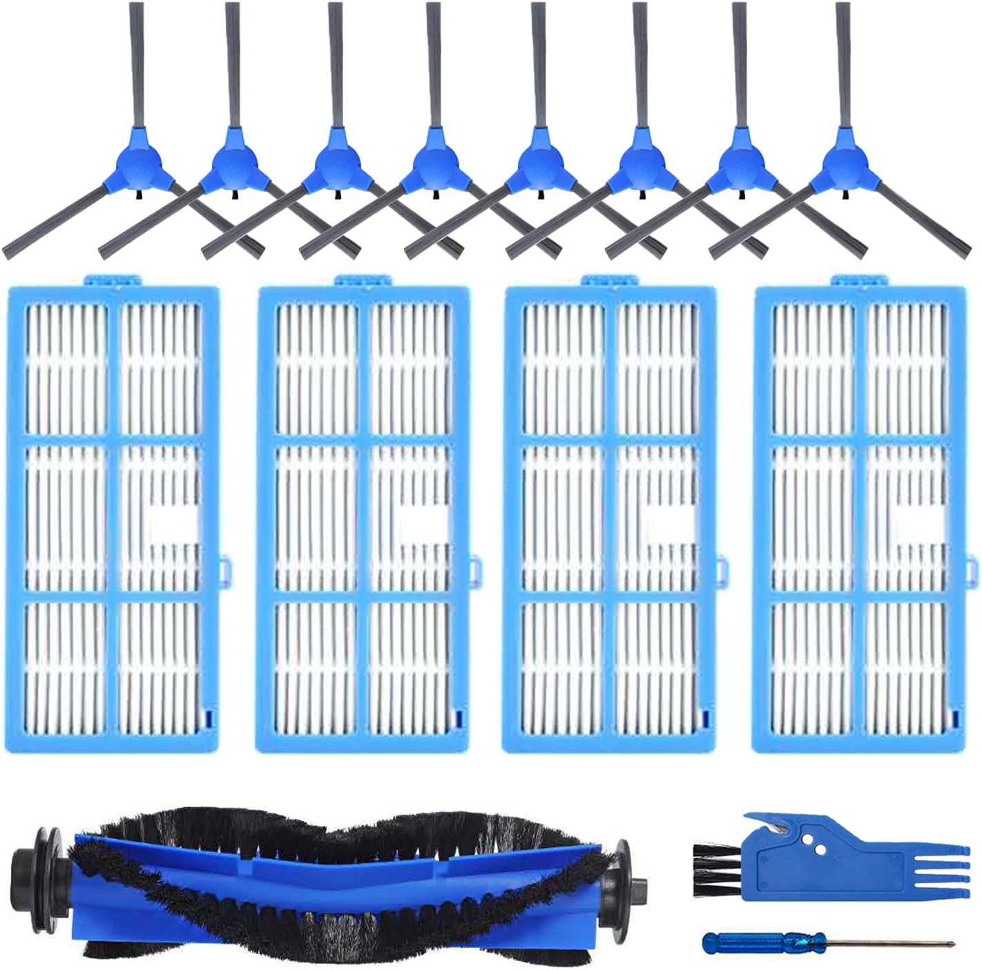 LesinaVac Replacement Parts Accessories for Goovi 1600PA D380 D382, Coredy R3500 R3500S R550(R500+) R650 R600 R700, iMartine C800 D900 D900C, DeenKee DK600, Bagotte BG600 Robot Vacuum, Kit Set(1+4+8) -