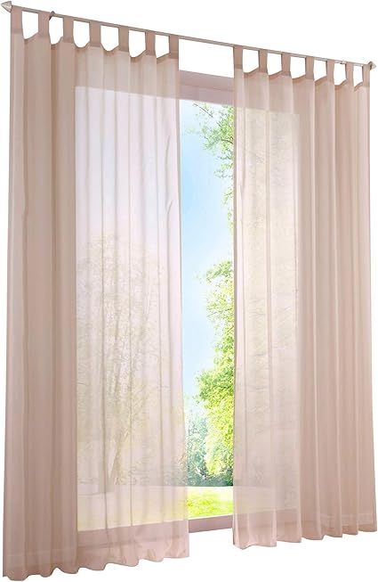 eslir cortinas con trabillas cortina transparente para ventana 140 x 175 cm 1 unidad