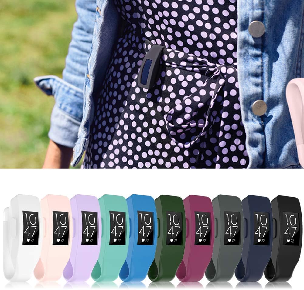 Unodrm Compatible for Fitbit Inspire Clip/Inspire HR Clip/ACE 2 / Inspire 2 Holder Silicone Case Cover Replacement Accessories Clip Clasp Strap Black - Image 3