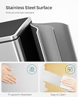 SONGMICS Dual Rubbish Bin 2-Compartment 30 L Silver Black with Pedals view 4