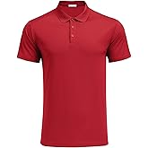 PINSPARK Golf Polo Shirts for Men Quick Dry Short Sleeve Collared Shirt Slim Fit Casual Solid Stylish Polos Shirt