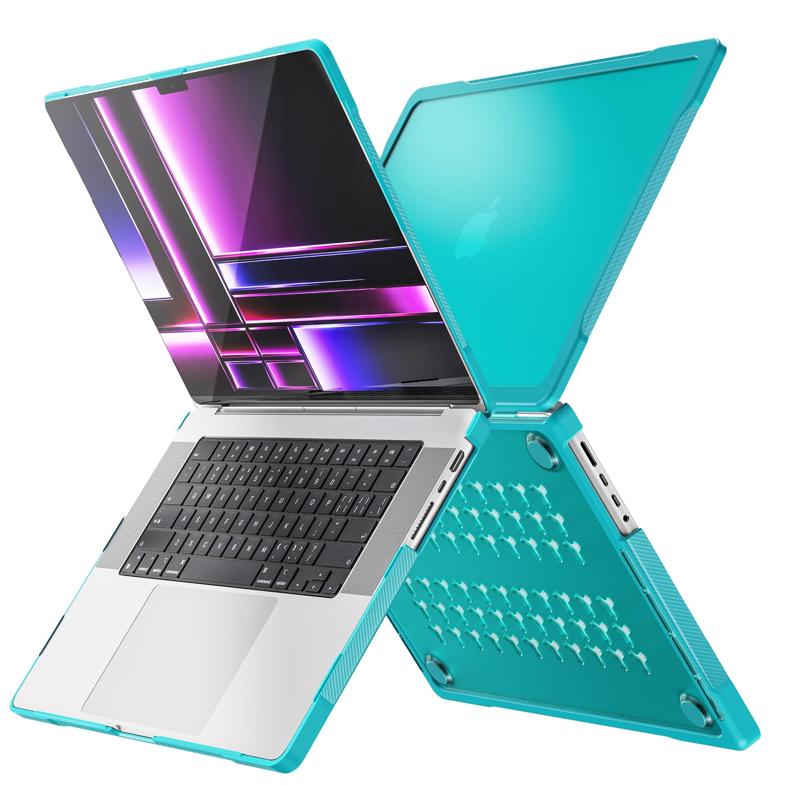 PboyiqiS For MacBook Pro 16 inch 2021-2023 Case Cover A2485 A2780, Clear Case for MacBook Pro 16 with M1 M2 Pro/Max, Hard Shell Case & Keyboard Cover Skin (Blue)