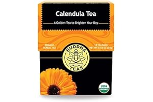 Buddha Teas Organic Calendula Flower Tea - OU Kosher, USDA Organic, CCOF Organic, 18 Bleach-Free Tea Bags