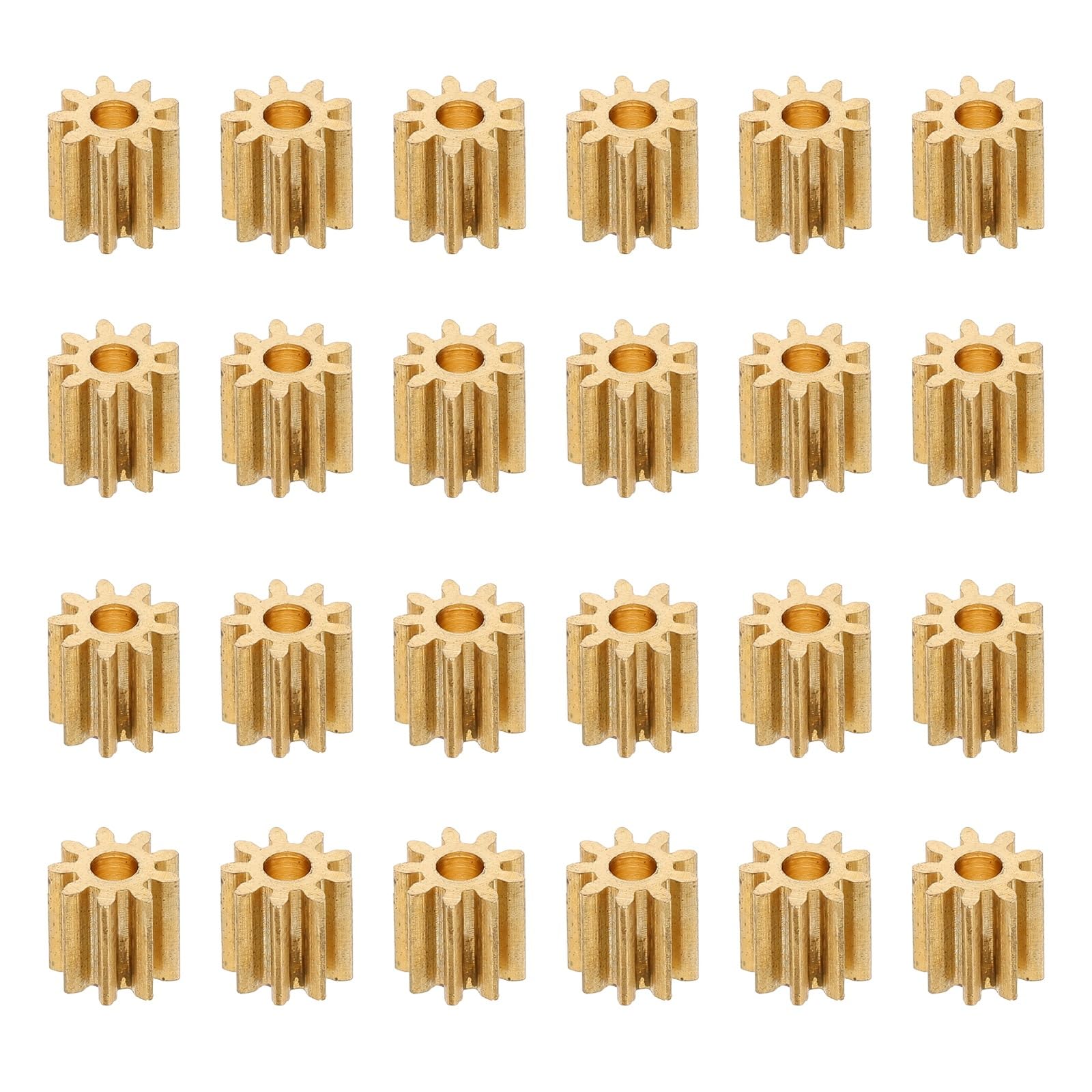 VILLCASE 20 Pcs Copper Motor Pinion,Mini Motor Gear 9 Tooth Thickness 2mm Mechanical Gear Gear Replacement Part for Steering Gear Drone Model Airplane DIY Toy