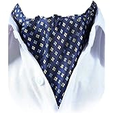 HISDERN Ascot Tie Mens Cravat Ties Floral Paisley Polka Dot Jacquard Self Ascots Cravat Scarf Wedding Party