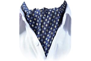 HISDERN Ascot Tie Mens Cravat Ties Floral Paisley Polka Dot Jacquard Self Ascots Cravat Scarf Wedding Party