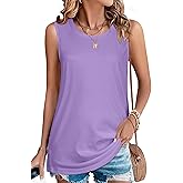 JILUVIN Tank Top for Women Sleeveless Summer Crewneck Casual Graphic Loose Fit Tunic Top