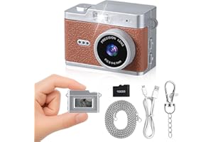 Mini Retro Keychain Digital Camera, Ultra-Compact Tiny Camera with 1080P Video, 0.96" Display, Long Battery Life, Pocket Vide