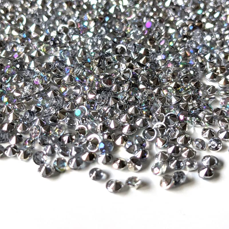 10,000 Scatter Crystals Wedding Table Confetti 2.5mm Rhinestone Gems Beads Diamante Acrylic Stones Centrepiece Decorations Decor Prom Event (Silver)