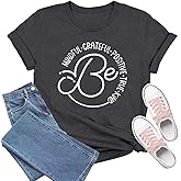 TIEEI Be Kind Shirt for Women Kindness T-Shirts Inspirational Positive Short Sleeve