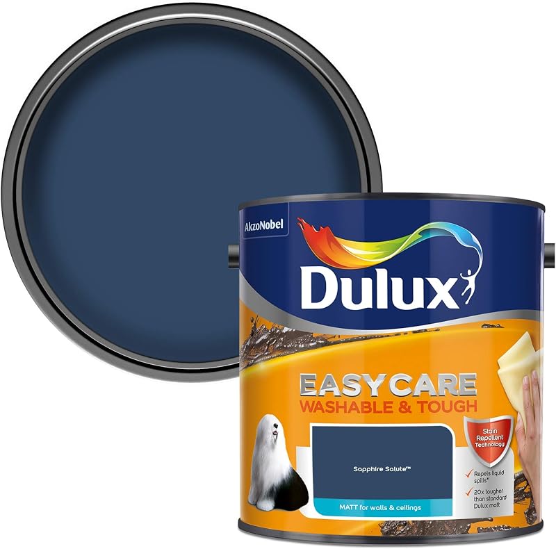 Dulux Easycare Washable Matt Emulsion Paint Walls Ceilings Sapphire Salute 2.5L