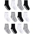 Zaples Grip Crew Socks with Non Slip/Anti Skid Soles for Baby Infants Toddlers Kids Boys Girls