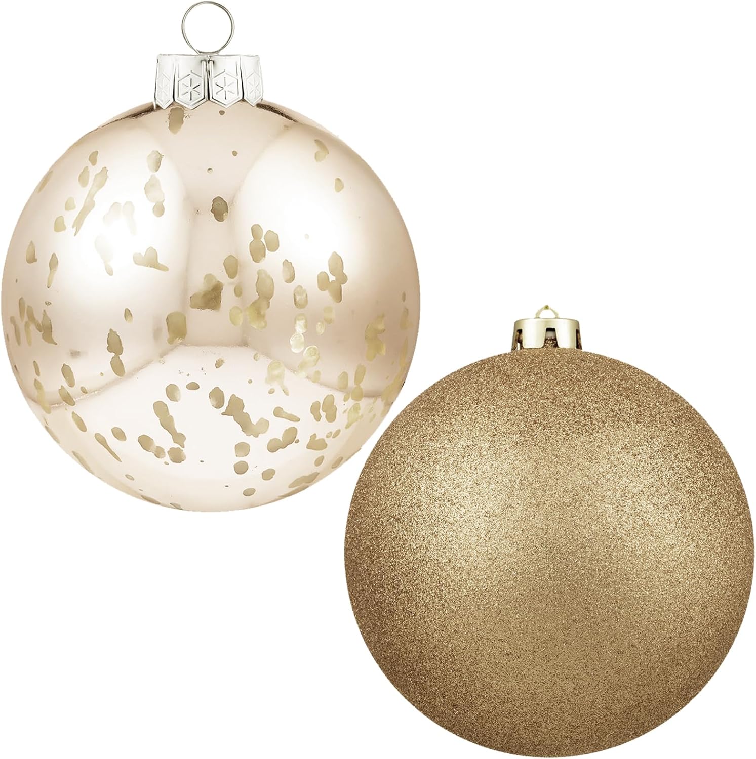 Ornaments - XmasExp Christmas Ball Ornaments Champagne Giant Shatterproof Plastic Decorative Hanging Mercury Ball Christmas Tree Ornaments for Holiday Party Decorations (Champagne, 6.0