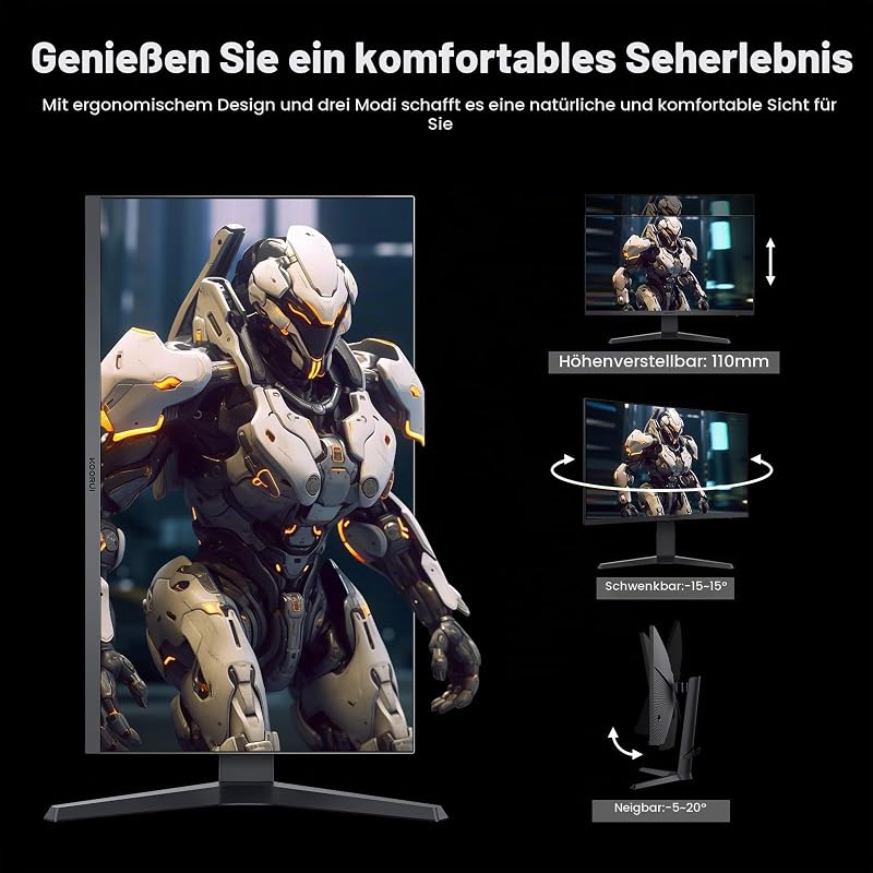 Gaming Monitor 27 Zoll - WQHD Bildschirm PC, 240Hz, 1ms, Adaptive-Sync, Gsync Compatibility, (2560x1440, HDMI, DisplayPort, HDR 400) schwarz/rot