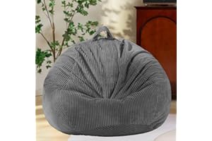 ZHENLIVES Bean Bag Chairs Cover (No Filler),Bean Bag Cover,Bean Bag for Kids,Adults,Teens-Large 36 x 45 inches Gray Bean Bags