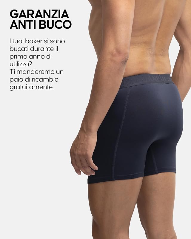 Boxer Uomo Sportivi, 3 Paia, Blu, M