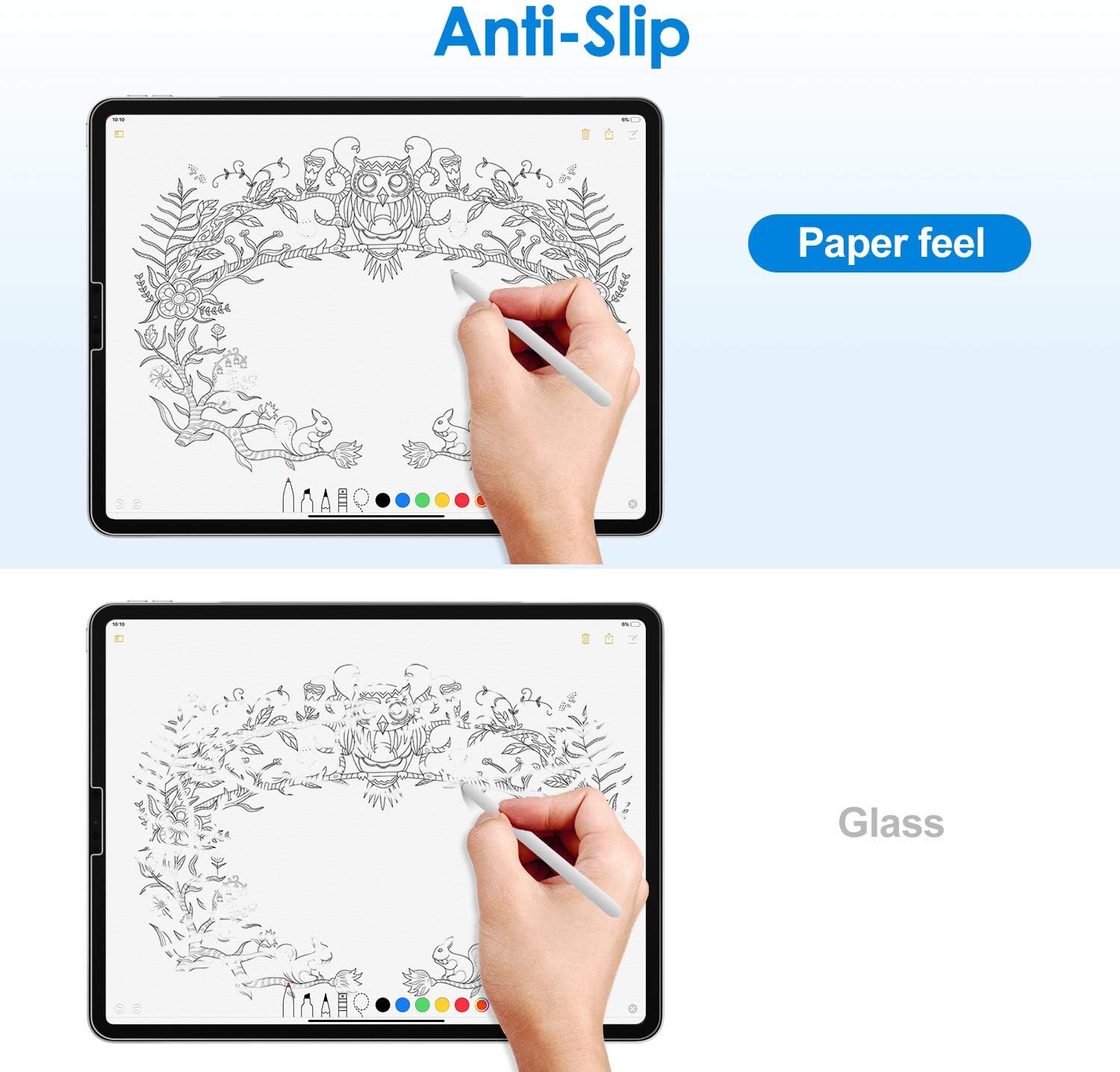 JETech Paper Screen Protector for iPad Pro 12.9-Inch 2022/2021/2020/2018 Model Edge to Edge Liquid Retina Display, Anti-Glare - Image 5