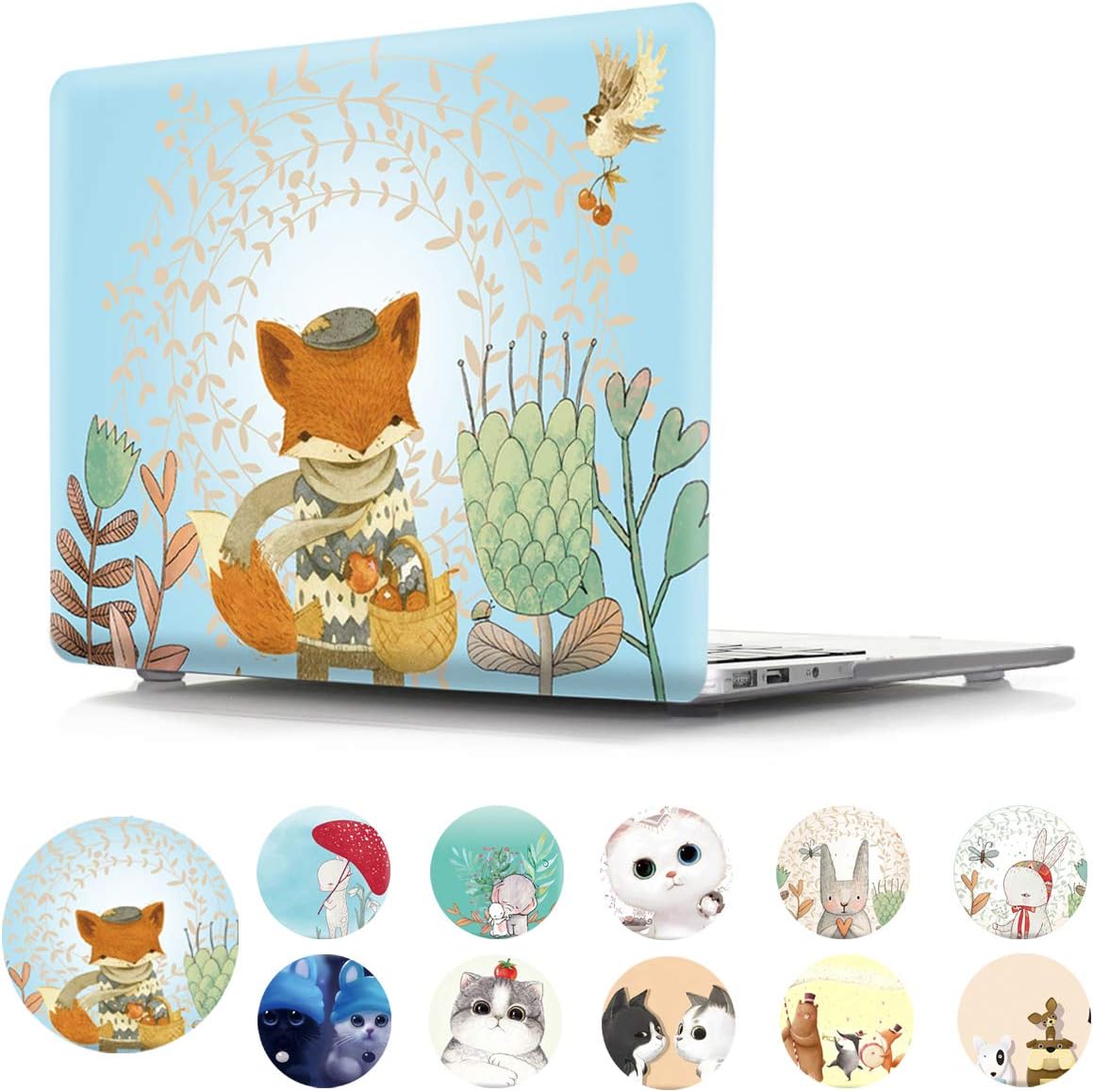 PapyHall Cute Animals Series MacBook Protective Plastic Hard Shell Cover for MacBook 12 inch with Retina Display 2017/2016/2015 Version Model: A1534 Fox