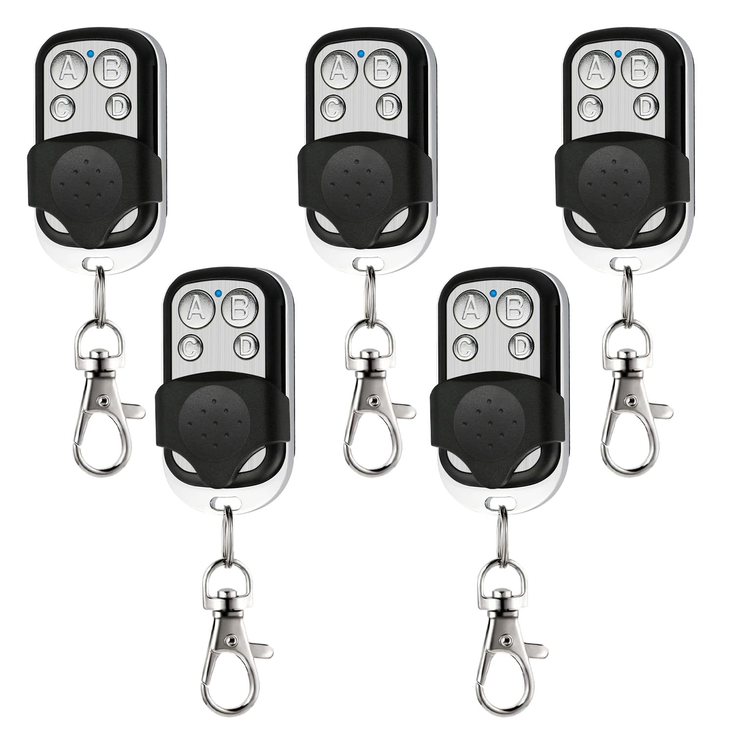 5 Pcs Garage Door Remote, 433Mhz Universal Wireless Garage Remote Control Key Fob with Key Cover Slide for Car Garage Door Gate Opener