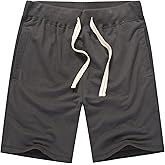 AMY COULEE Men's Casual Classic Shorts Athletic Cotton Sweat Shorts with Drawstring