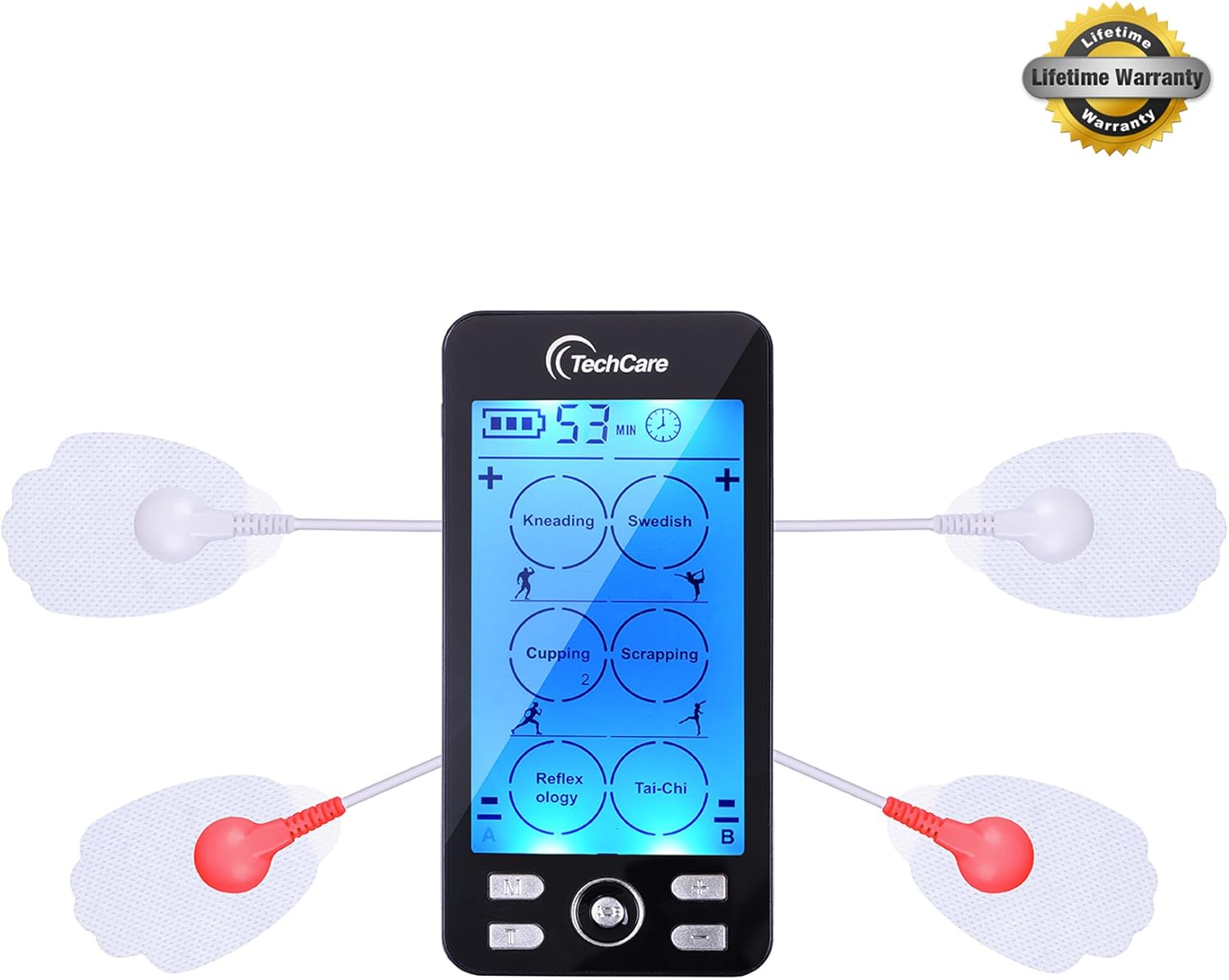 Tens Unit TechCare Plus 24 Massager [Lifetime Warranty] Muscle Stimulator Device Machine Pulse Massager with Protective Cover Case Sciatica Plantar Fasciitis Tennis Elbow Back Shoulder Neck: Health & Personal Care