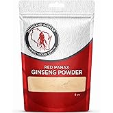 Red Panax Ginseng Powder with Natural Ginsenosides (8 oz)- Supports Healthy Energy, Vitality, Mood and More, Korean Panax Ginseng Root Powder for Smoothies, Coffee or Drinks (1 Pack)