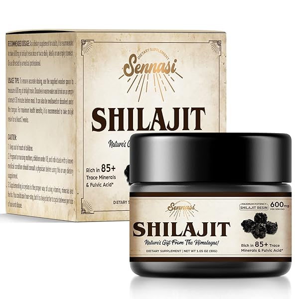 SHILAJIT PURE HIMALAYAN ORGANIC SHILAJIT RESIN – 600MG MAXIMUM POTENCY NATURAL ORGANIC SHILAJIT RESIN WITH 85+ TRACE MINERALS & FULVIC ACID FOR ENERGY, IMMUNE SUPPORT, 30 GRAMS (4 PACK)