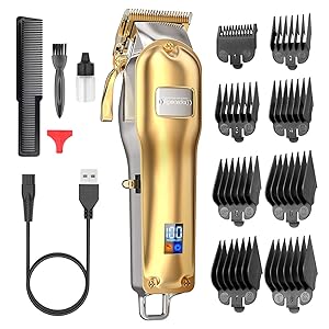 Hair Clippers for Men,Clippers for Hair Cutting Mens Hair Clippers Professional Kit Rechargeable Cordless Electric Haircut Kit with 2500 mAh LCD Display,8 Guide Combs for Men and Barbers