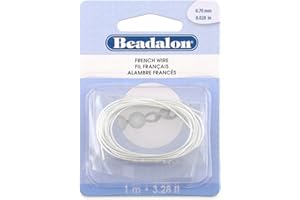 Beadalon French Wire, 0.70 mm / .028 in, Silver Plated, 1 Meter