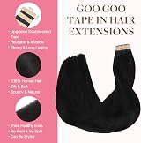 GOO GOO Tape in Hair Extensions 20pcs 50g 20inch Light Blonde Highlighted view 2