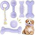 CGBD 6 Pack Dog Chew Toys, Purple, Small Dog Teething Toys, Soft Durable Interactive Toys for Puppies