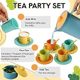 HERSITY Tea Party Set Picnic Toy Afternoon Tea Playset with Basket Mat 3 4 5 view 2