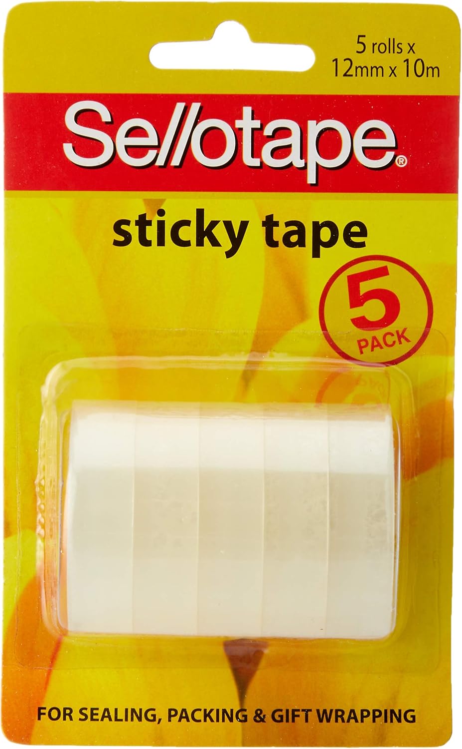Sellotape Sticky Tape, 12mm x 10m 5 Rolls x 6 Packs