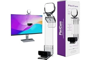 PlexiCam Road Warrior Mini - Center Screen Webcam Holder/Mount, Position Any Webcam, Anywhere, on Any Screen… (for Laptops in Need of an LED Light)