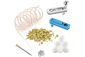 JINMUNIC Flint and Wick Replacement Set-Upgraded Lighter Repair Kit for Fluid Lighter & Insert(Metal Gasket,Wick with Needle,Spring,Cotton Balls,Flint & Screw Tool)