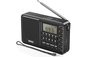 Pecsu Portable Radio AM FM SW, Digital Shortwave Radio with MP3 Player, Mini Radio Supports USB Stick and Micro SD Card, Built-in Speaker, Rechargeable Battery Operated (FAS2)