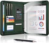 Leathario A4 Portfolio Folder 4 Ring Conference Folder Vegan Leather 175 Sheet