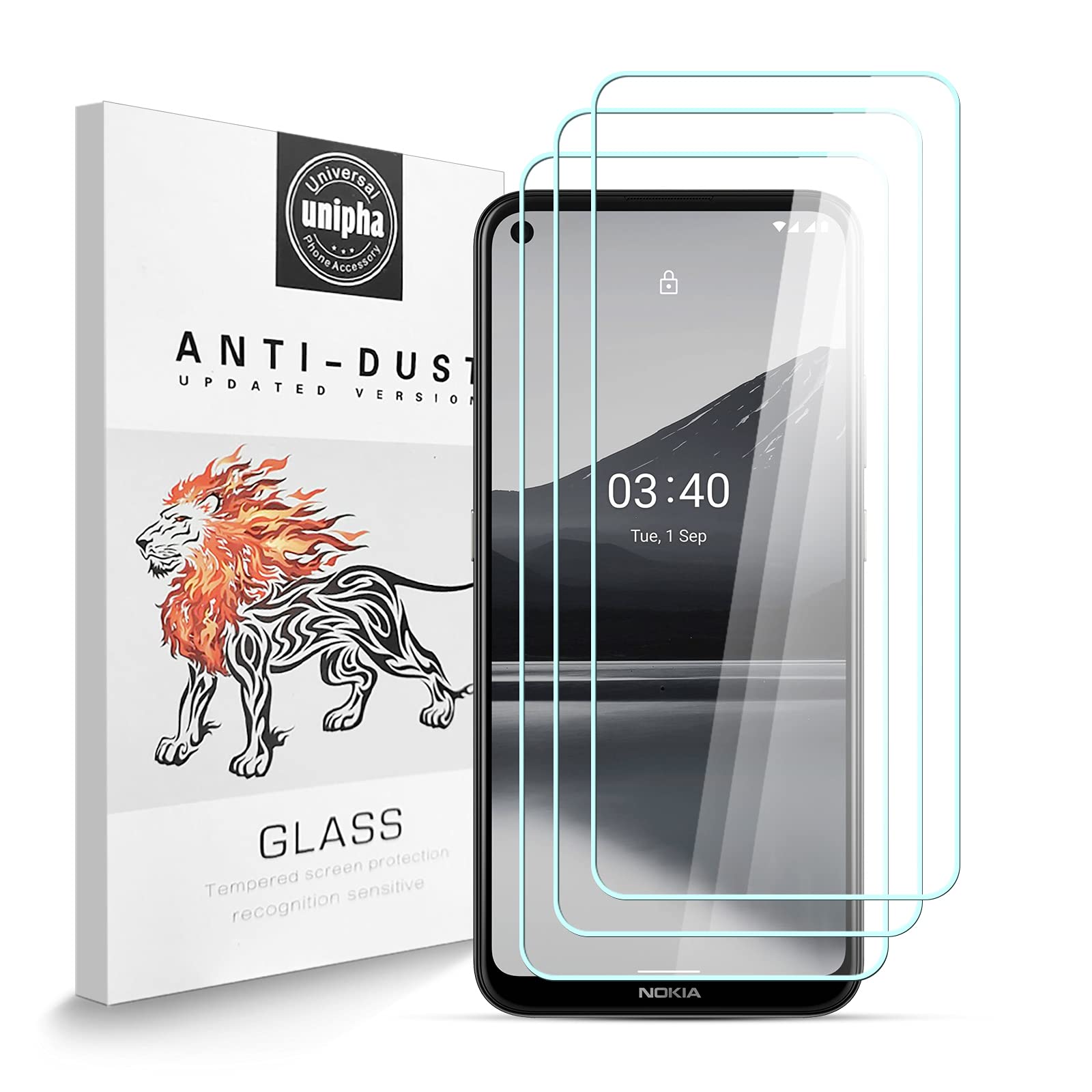 Zidwzidwei Phone Screen Protector for Nokia 3.4, 9H Hardness Tempered Glass, Anti-Scratch, Easy Installation, Shatterproof Screen Protector [Pack of 3]