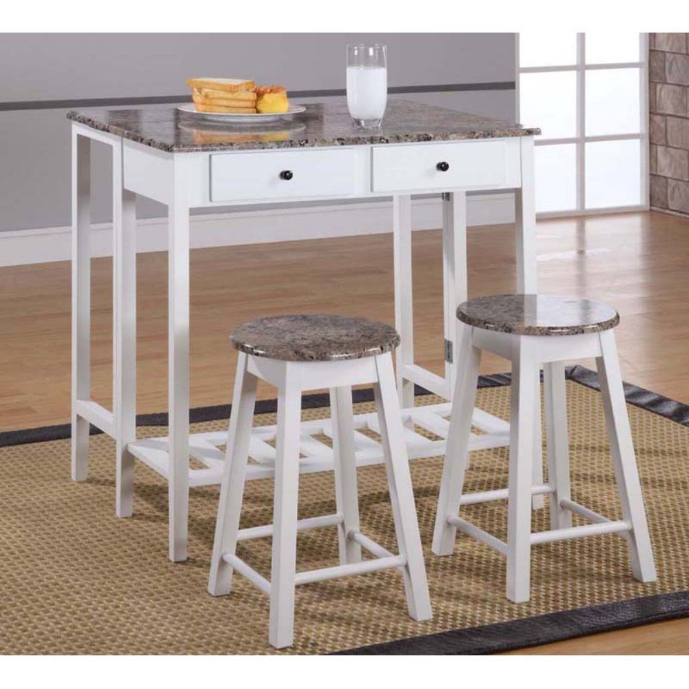 Breakfast Pub Table Set, White