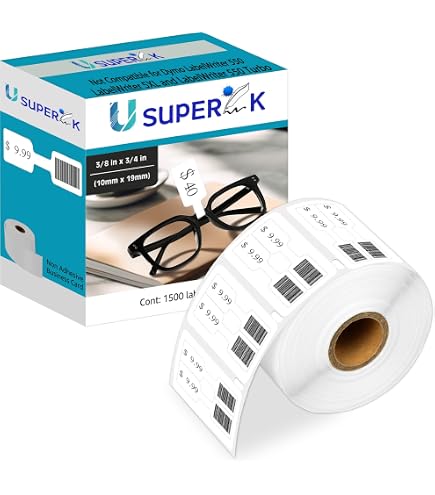 thumbnail interactive-video image 1 of 1500 Jewelry Labels – 3/8” X 3/4” Barbell Tags For Dymo LabelWriter – Kingsale4u 30299, Direct Thermal 1 of 3