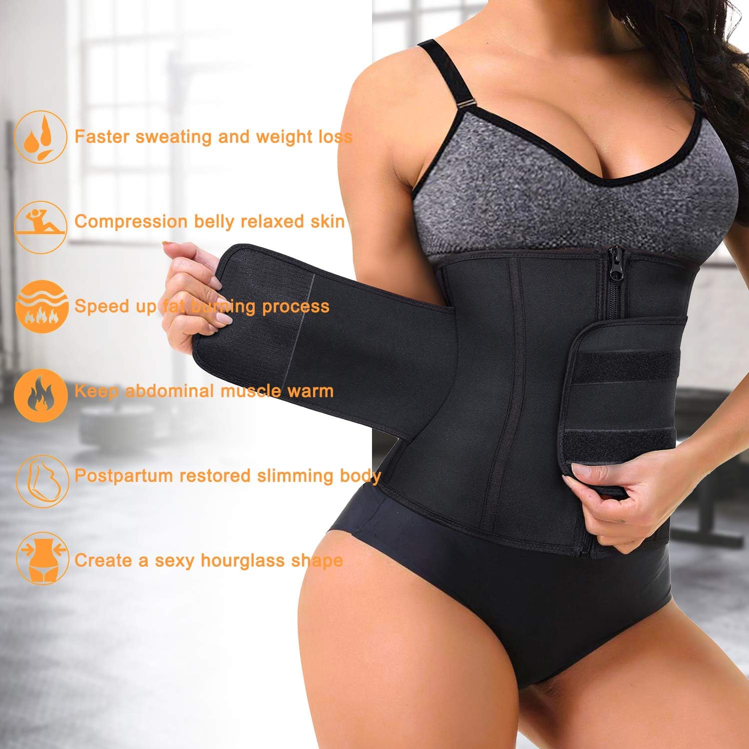 TrainingGirl Women Waist Trainer Cincher Belt Tummy Control Sweat Girdle Workout Slim Belly Band for Weight Loss at  Women’s Clothing store