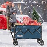 Overmont 200L Folding Festival Trolley on Wheels 150kg Heavy Duty Blue view 8