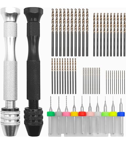 21-Piece HSS Micro Drill Bit Set #61-80 With Hand Drill - Mini Wire Gauge Twist Bits For Precision Work 12 thumbnail image