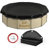Buffalo Blizzard Micro Mesh 24 ft Round Winter Pool Cover | Black | Heavy Duty Cover for Closing Above Ground Swimming Pools | Easy Install | Cold &amp; UV Resistant | Shields from Seasonal Debris